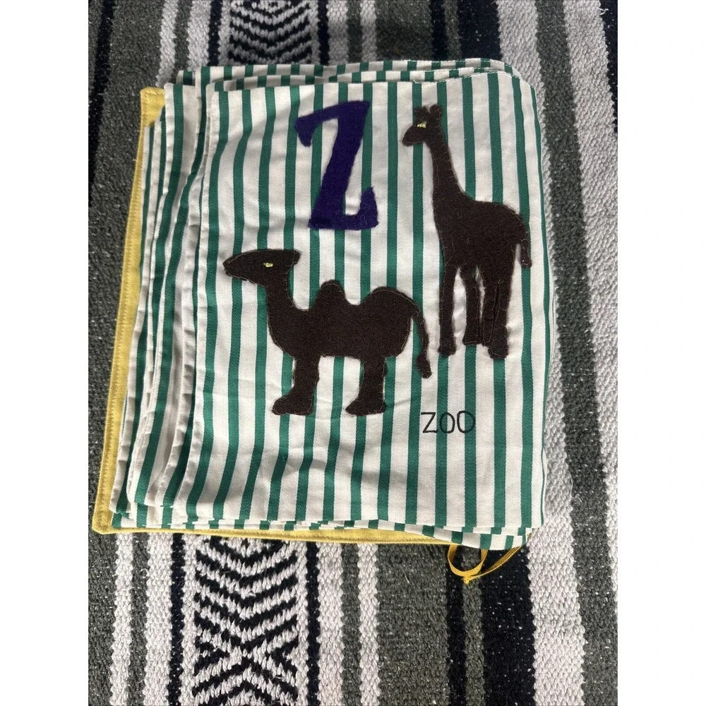 Vintage Gender Neutral‎ Handmade Fabric Quilted Sewn ABC Book for Toddler Child